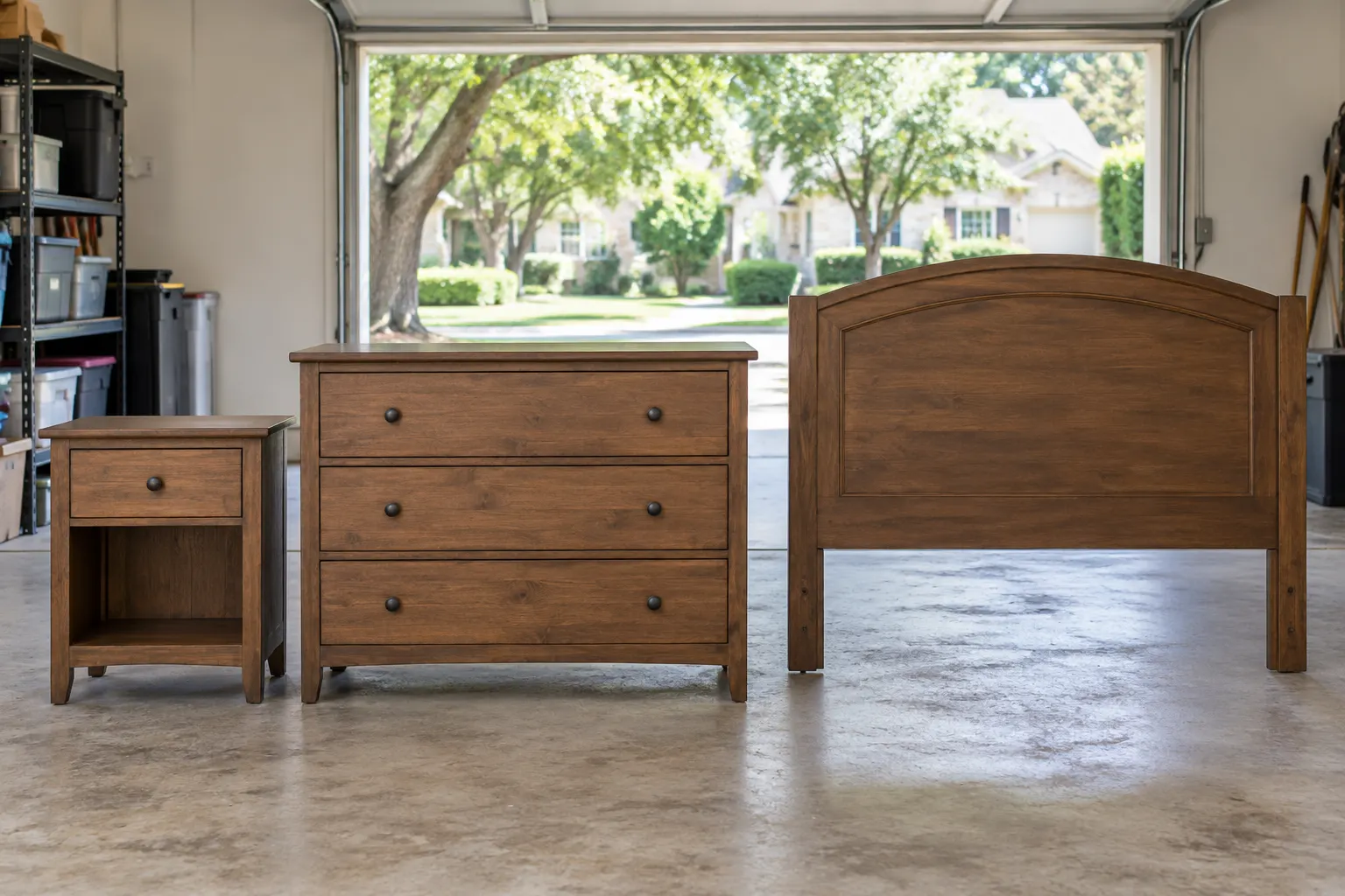 Items prepared for bedroom furniture removal